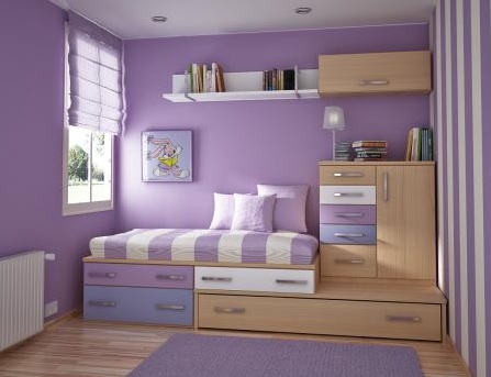 La cameretta dei bambini:le proposte più colorate e divertenti Pittura camera da letto lilla