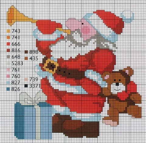 Schema punto croce babbo natale