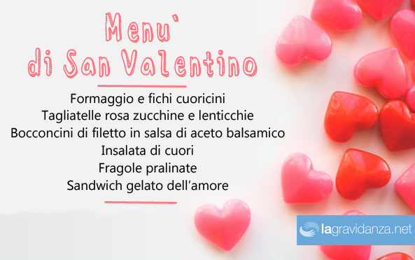 san valentino gravidanza menù